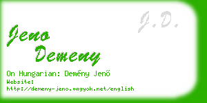 jeno demeny business card